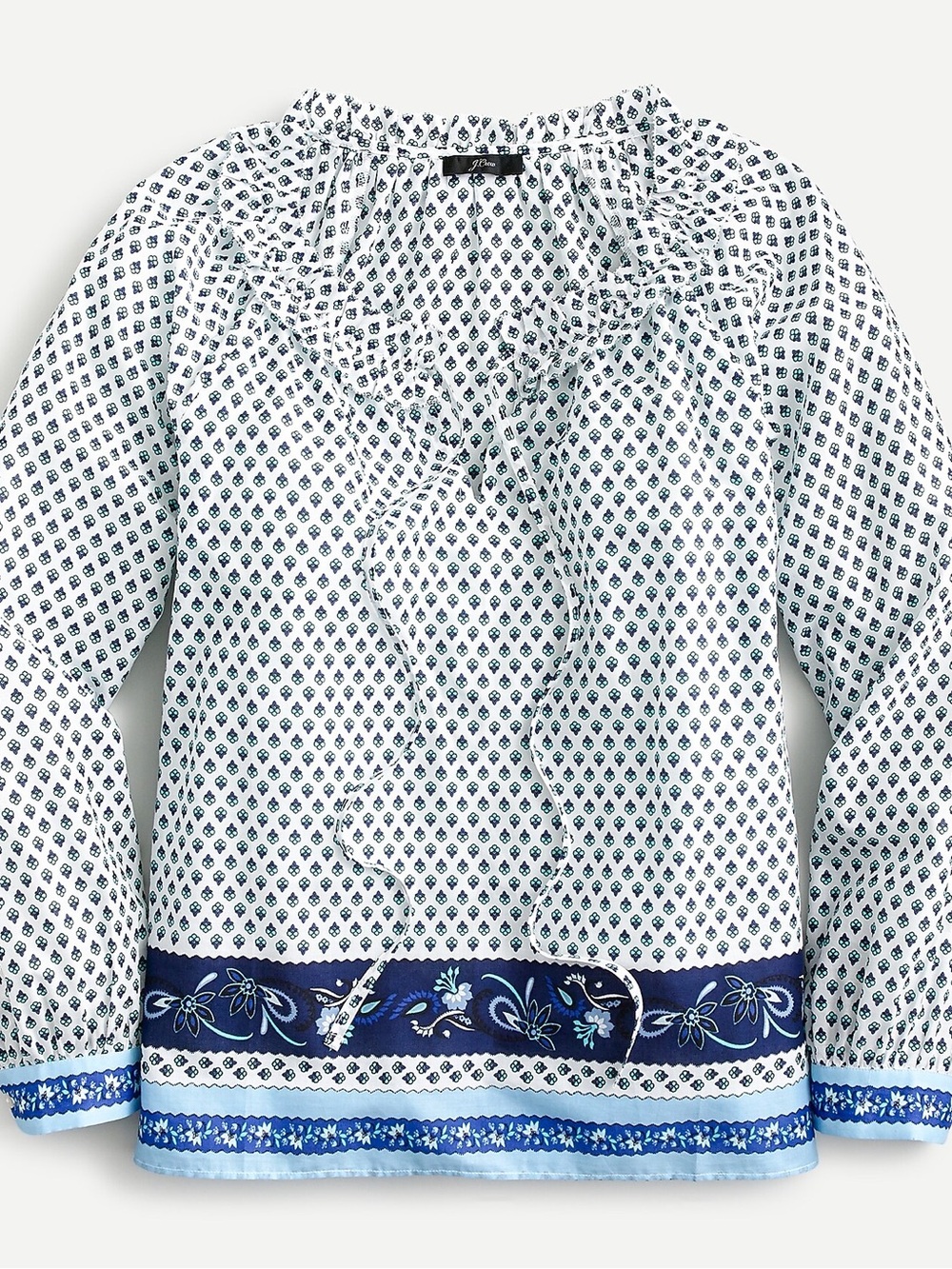 J Crew Tie Front Ruffle Top - Picture 8 of 8